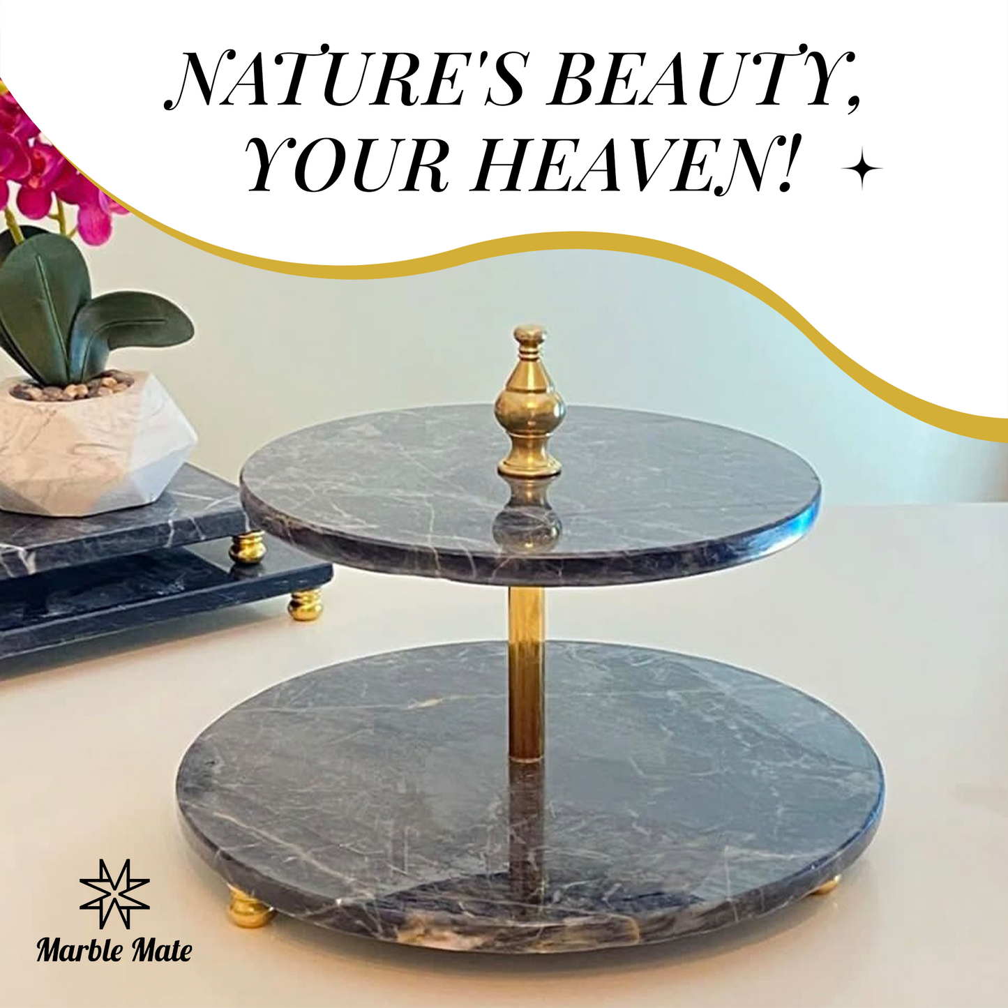 Decorative marble tray